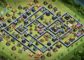 Top Anti-Dragon TH14 Base - Hybrid Defense Layout & Link #21656