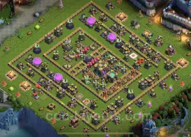 TH14 Farming Base with Anti-Air & Electro Dragon - COC #21668