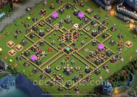 Top TH14 Base Copy: Anti Air & Dragon Defense - COC #21681