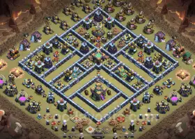 Top Anti 3 Stars TH14 War Base with Link - Clash of Clans #21717