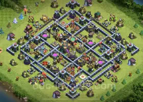 TH14 Farming Base Copy | Hybrid Anti-Air Design - COC #21753