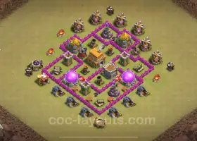 Beste TH6-Kriegsbasis 2024 – Anti Everything & Hybrid Link #18363