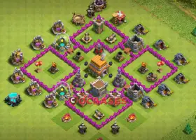 Top Town Hall 6 Hybrid Base: Anti-2 Stars & Compact Design #19939