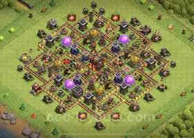 TH10 Farming Base Copy: Anti 3 Stars Hybrid Layout - COC #19957