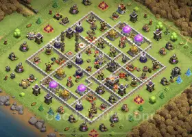 TH11 Hybrid Base Copy for Trophy Defense - Clash of Clans #20301