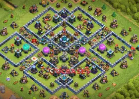 Top Town Hall 13 Trophy Base: Anti 3 Stars & Symmetric Design #20574