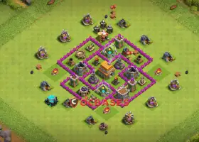 Town Hall 6 Hybrid Base: Anti 2 Stars for War & Farming #20618