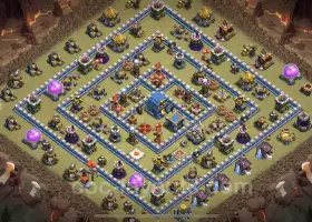 Top Anti 2 Stars TH12 War Base: Link & Electro Dragon Defense #20867