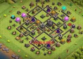 Top Asymmetric Trophy Base for Town Hall 9 in Clash of Clans #21320