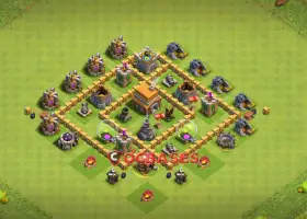 Best Town Hall 5 Hybrid Base - Anti 3 Stars, Compact Design #21420