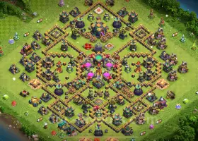 TH14 Max Farming Base - Anti 3 Stars Layout & Link - COC #21444