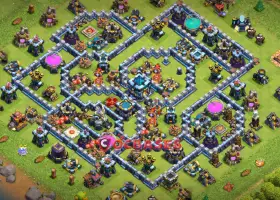 Town Hall 13 Hybrid Base: Anti 3-Star Symmetric Design #21567