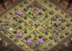 Best TH14 War Base: Anti-Everything Hybrid with Link #21633