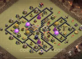 Top TH8 War Base - Anti-Everything Hybrid with Link #24425