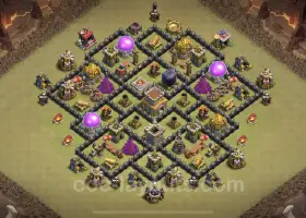 Best TH8 War Base - Max Level, Anti-Everything, Hybrid #24428