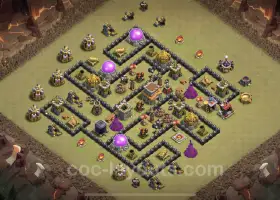 Best TH8 Anti 2 Stars War Base - Clash of Clans #24432